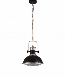 BATORE W1 lampa wisząca loft czarny/złoty E27