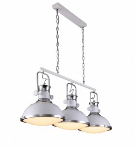 BATORE W3 lampa wisząca loft na listwie biały/chrom 3xE27