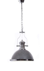ETTORE lampa wisząca loftowa granitowa z chromem na łańcuchu E27