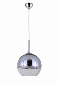 VERONI D15 lampa wisząca kula szklana chrom fi 15cm E27