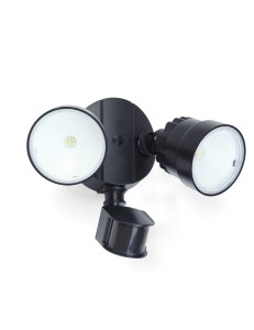 SHRIMP 7622104330 naświetlacz podwójny czarny LED 12W IP54 z czujnikiem ruchu regulowany