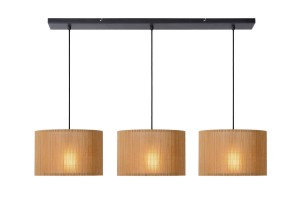 MAGIUS lampa nad stół z naturalnego bambusa 3xE27 wykończenie czarne
