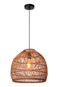 MOLOKO lampa wisząca ratanowa fi 40cm zawieszenie czarne 1xE27