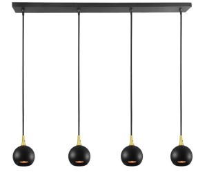 FAVORI lampa wisząca nad stół czarne kulki fi 9cm 4xGU10