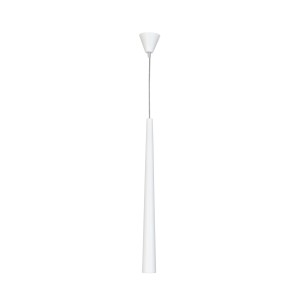 QUEBECK lampa wisząca długi biały lejek 1xGU10 nad stół barek wyspę
