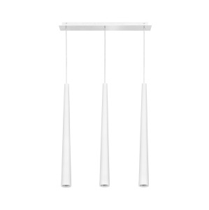 QUEBECK lampa wisząca długi biały lejek 3xGU10 nad stół barek  wyspę