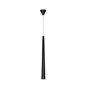 QUEBECK lampa wisząca długi czarny lejek 1xGU10 nad stół barek wyspę