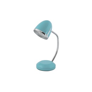 POCATELLO lampa biurkowa błękitna niebieska z chromem 1xE27