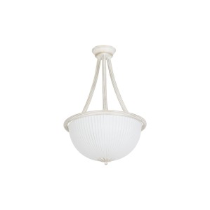 BARON ampla lampa sufitowa biało złota ze szklanym kloszem 3xE27