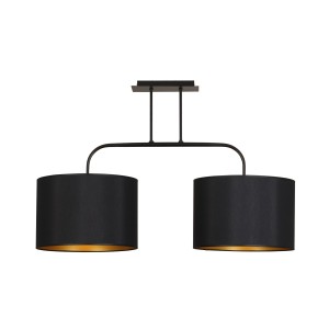 ALICE M lampa sufitowa czarna abażur czarny 2xE27