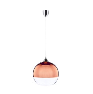 GLOBE S lampa wisząca szklana kula miedziana fi 20cm 1xE27