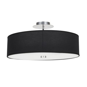 VIVIANE lampa sufitowa abażur czarny 50cm 3xE27 wykończenie chrom