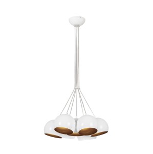 BALL lampa wisząca biało złota kiść 7xGU10