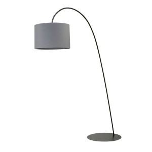 ALICE L lampa podłogowa czarna abażur szary E27