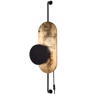 WHEEL LUX lampa ścienna czarna ze złotem