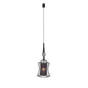 ABI S lampa wisząca druciana 26cm czarna abażur czarny