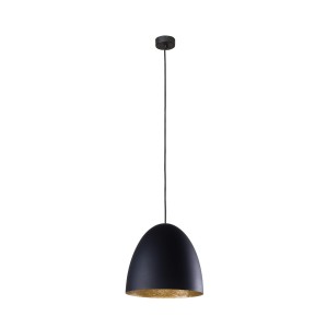 EGG M lampa wisząca 38cm czarna/środek złoty