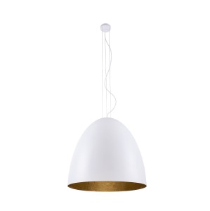EGG L lampa wisząca 55cm biała/środek złoty
