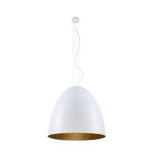 EGG XL lampa wisząca 75cm biała/środek złoty