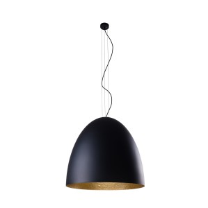 EGG XL lampa wisząca 75cm czarna/środek złoty