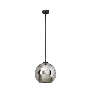 POLARIS lampa wisząca kula szklana chrom E27 zawieszenie czarne