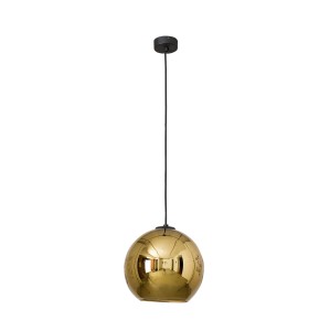 POLARIS lampa wisząca kula szklana złota E27 zawieszenie czarne