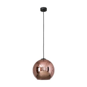 POLARIS lampa wisząca kula szklana miedź E27 zawieszenie czarne