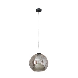POLARIS lampa wisząca kula szklana dymiona E27 zawieszenie czarne