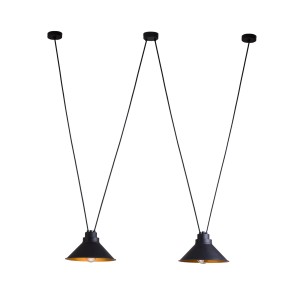 PERM II lampa wisząca loftowa 2xE27 czarna/miedź