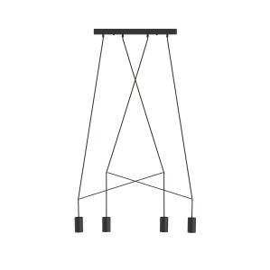 IMBRIA nowoczesna lampa nad stół czarne tubki 4xGU10