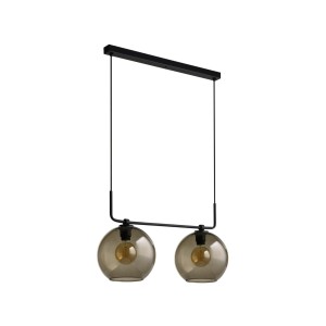 MONACO lampa wisząca czarna z kloszami dymionymi 2xE27