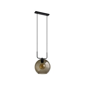 MONACO lampa wisząca czarna z kloszem dymionym E27