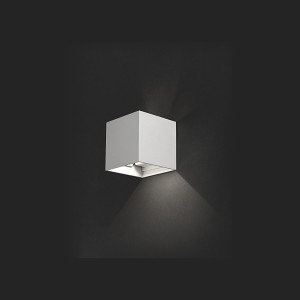 LIMA LED kinkiet zewnętrzny kostka biała z regulowanym kątem świecenia na dole i na górze LED 6W 3000K