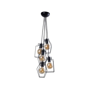 FIORD lampa loft druciana pięciokrotna różne kształty opraw 5xE27