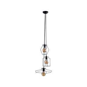 FIORD lampa loft druciana potrójna różne kształty opraw 3xE27