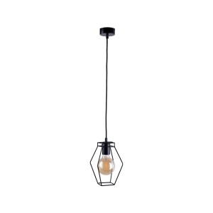 FIORD lampa loft druciana oprawa czarna sześciokątna 1xE27