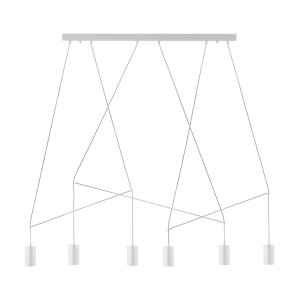 IMBRIA nowoczesna lampa nad stół białe tubki 6xGU10