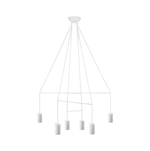 IMBRIA nowoczesna lampa wisząca białe tubki 6xGU10