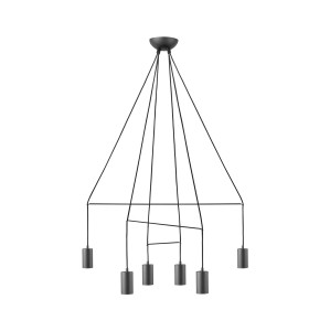 IMBRIA nowoczesna lampa wisząca czarne tubki 6xGU10