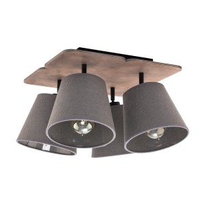 AWINION lampa sufitowa 4xE27 z ciemnym drewnem