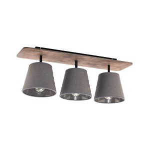 AWINION lampa sufitowa 3xE27 z ciemnym drewnem