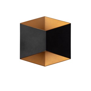 TRIANGLES LED 2x5W lampa elewacyjna 3D z efektem świetlnym trójkątów czarno/złoty