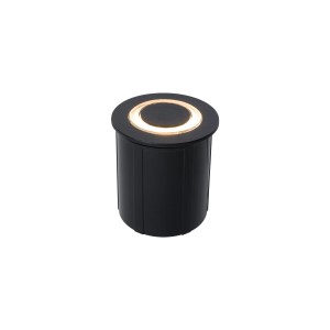 CIRCLET LED oprawa w grunt okrągła fi 6,5cm czarna LED 3W 3000K świecący ring