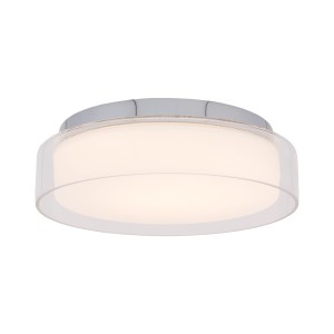 PAN LED S 12W 4000K IP44 plafon łazienkowy podwójny szklany klosz wykończenie chrom