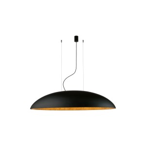 CANOE lampa wisząca nad stół czarna/środek złoty owalna 117cm