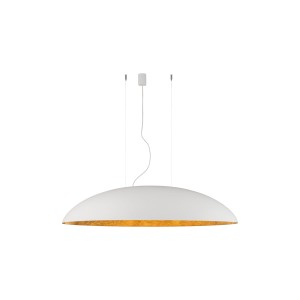 CANOE lampa wisząca nad stół biała/środek złoty owalna 117cm