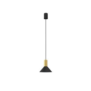 HERMANOS A lampa wisząca 1xGU10 czarna/mosiądz