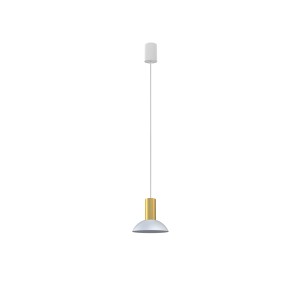 HERMANOS C lampa wisząca 1xGU10 biała/mosiądz