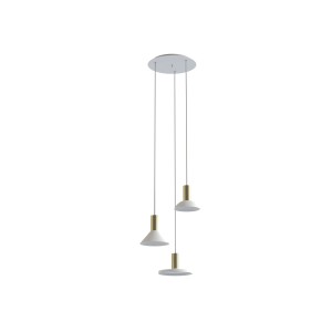 HERMANOS III lampa wisząca 3xGU10 biała/mosiądz
