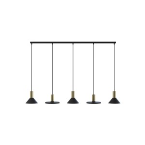 HERMANOS V lampa wisząca 5xGU10 czarna/mosiądz nad stół
